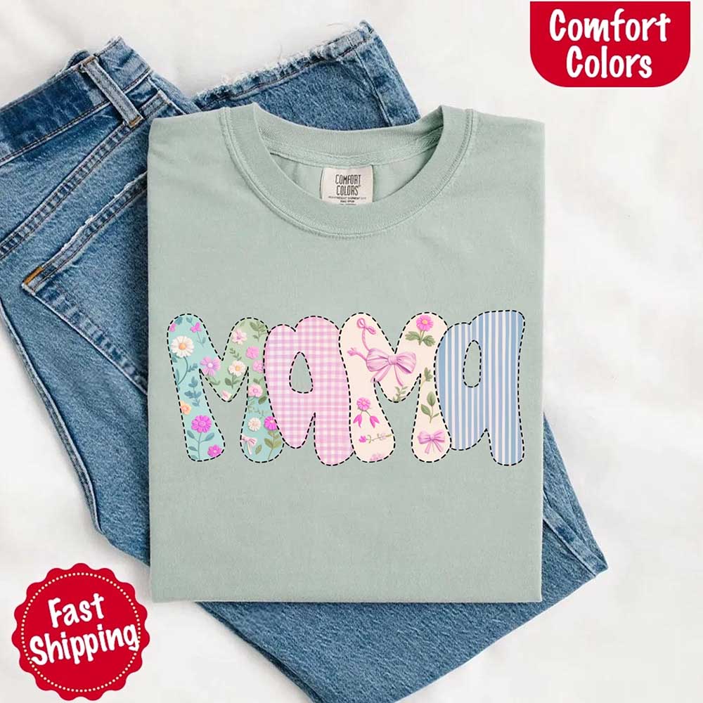 Floral Mama Comfort Colors Tee – Spring Mom Shirt or Mother’s Day Gift