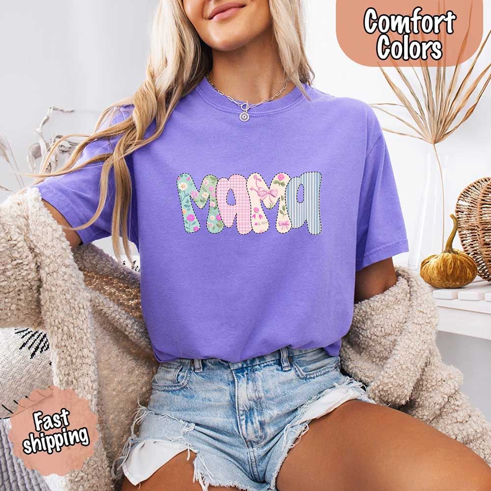 Floral Mama Comfort Colors Tee – Spring Mom Shirt or Mother’s Day Gift