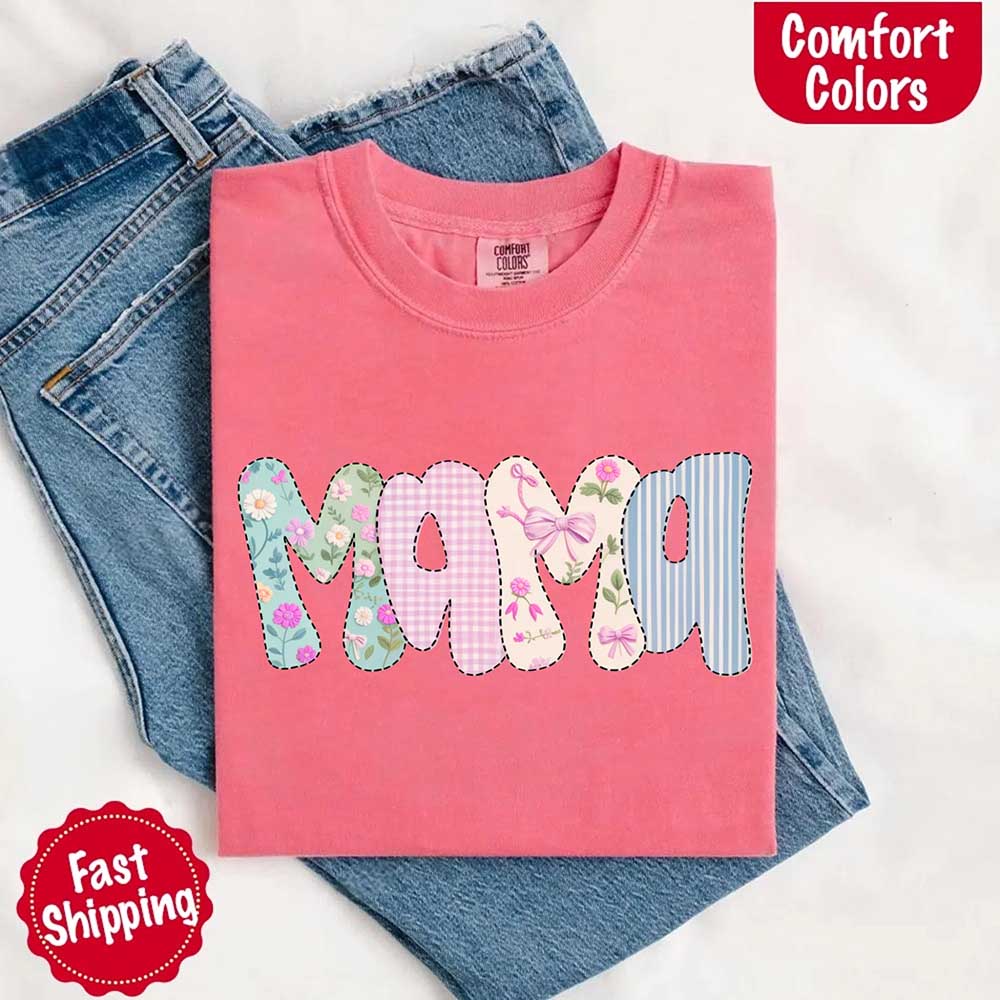 Floral Mama Comfort Colors Tee – Spring Mom Shirt or Mother’s Day Gift
