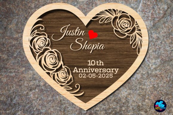 Wedding Anniversary Heart Shaped Plaque