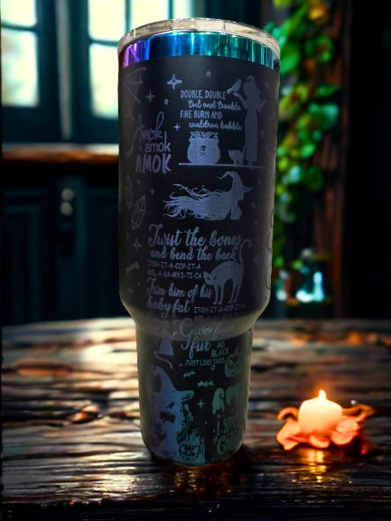 Hocus Pocus Custom Engraved 40 oz Tumbler with Straw and optional removable handle!