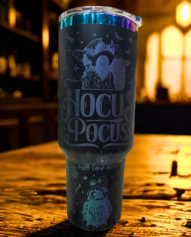 Hocus Pocus Custom Engraved 40 oz Tumbler with Straw and optional removable handle!